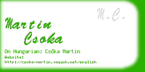 martin csoka business card